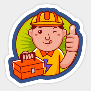 Electrician Man Sticker